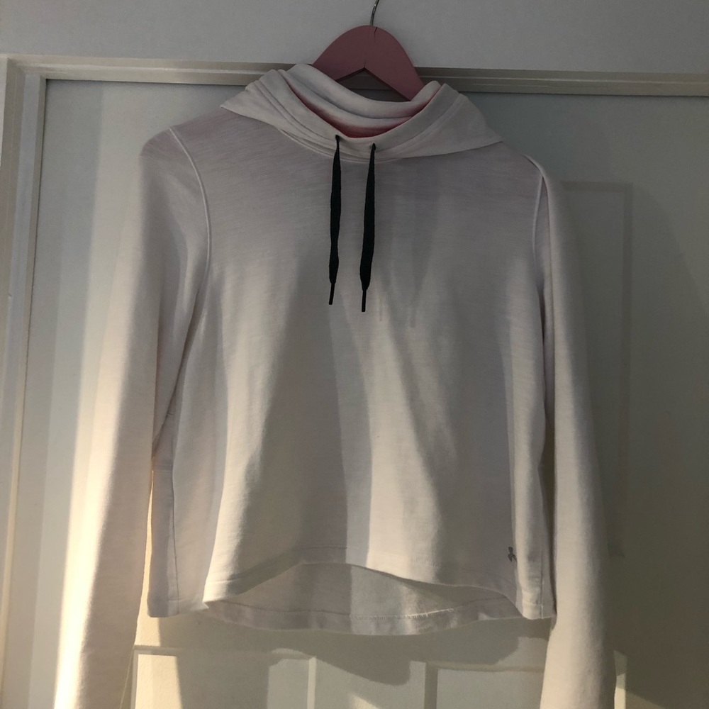 Cowl neck cropped hoodie